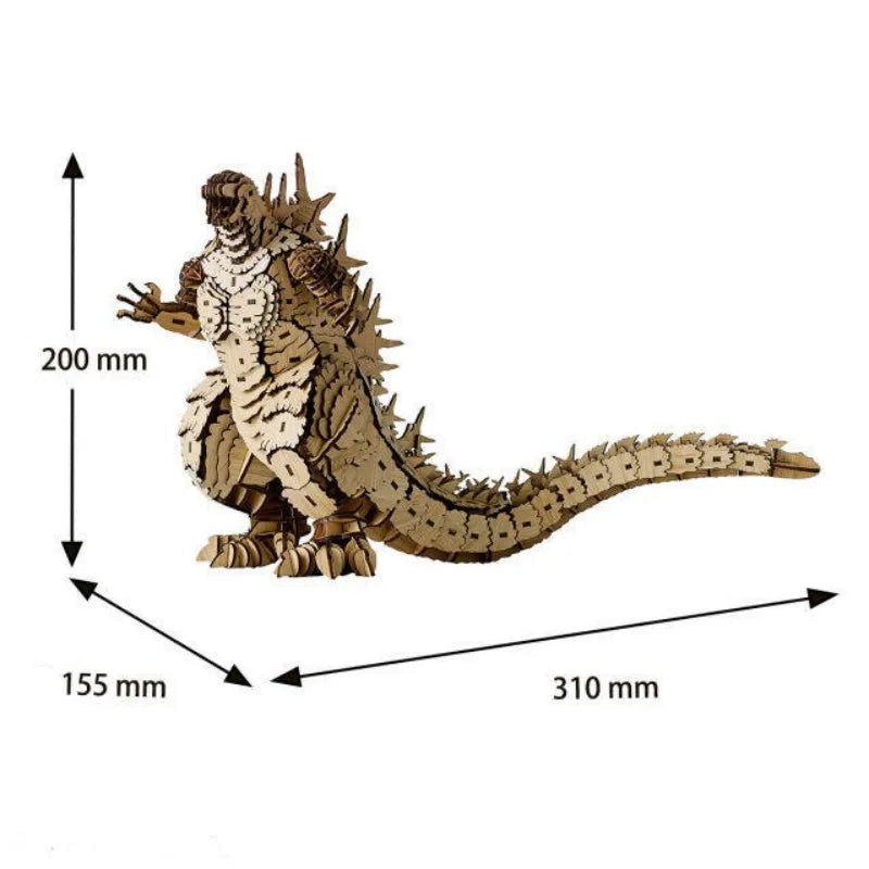 3D Wooden Puzzle King of Monsters, DIY Wooden Blocks Assembly Kit for Adult Collectors, Creative Desktop Decoration Gift