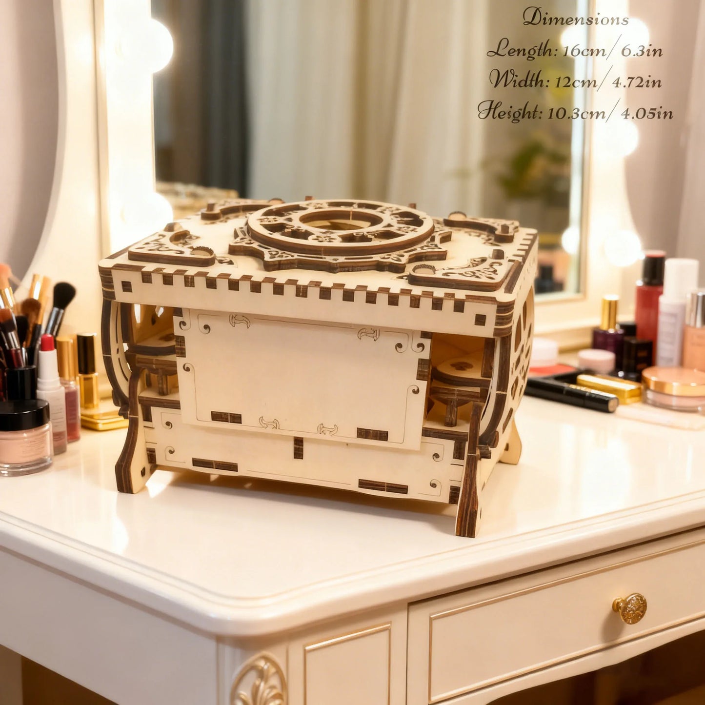 3D Wooden Musical Jewellery Box Model Toy Puzzle DIY Wooden Puzzle Assembly Educational Birthday Gift Valentine'S Day Gift