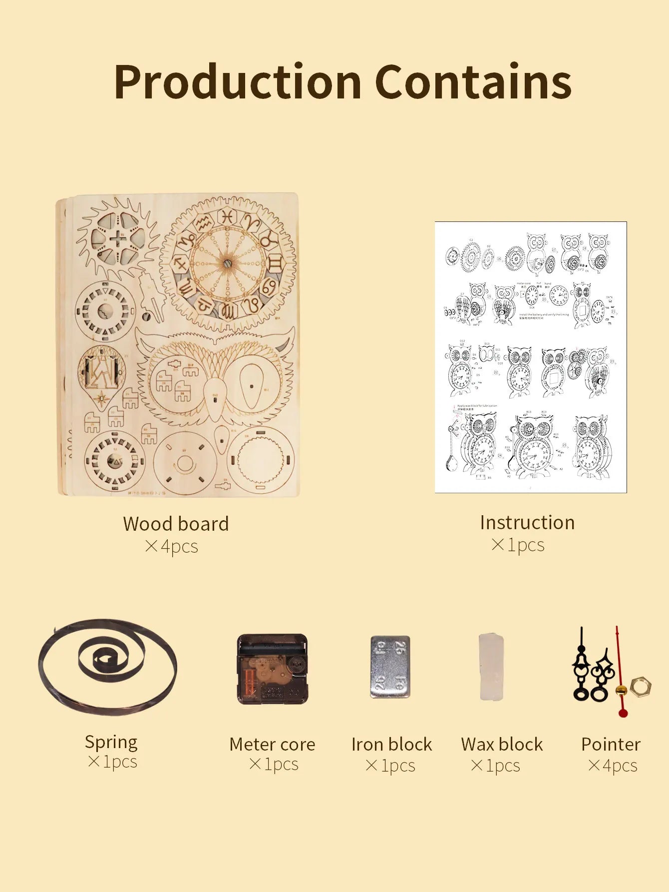 3D Wooden Puzzle Owl Clock Model Kits to Build Wooden Construction Handmade Craft Unique Christmas Gift