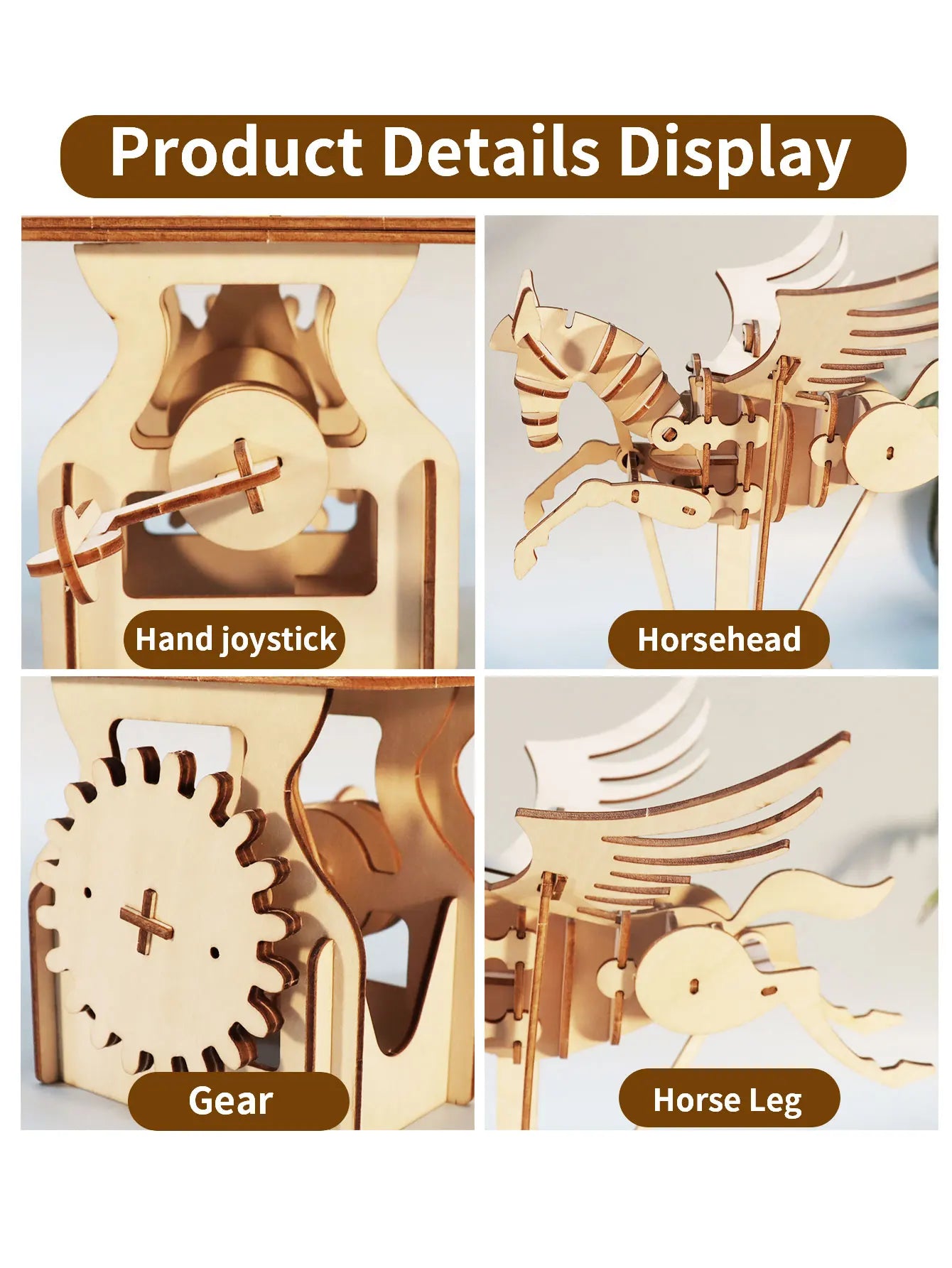 3D Wooden Puzzle Pegasus Diy Handmade Crafts Assembly Model Kits Creative Decoration Birthday and Christmas Gifts