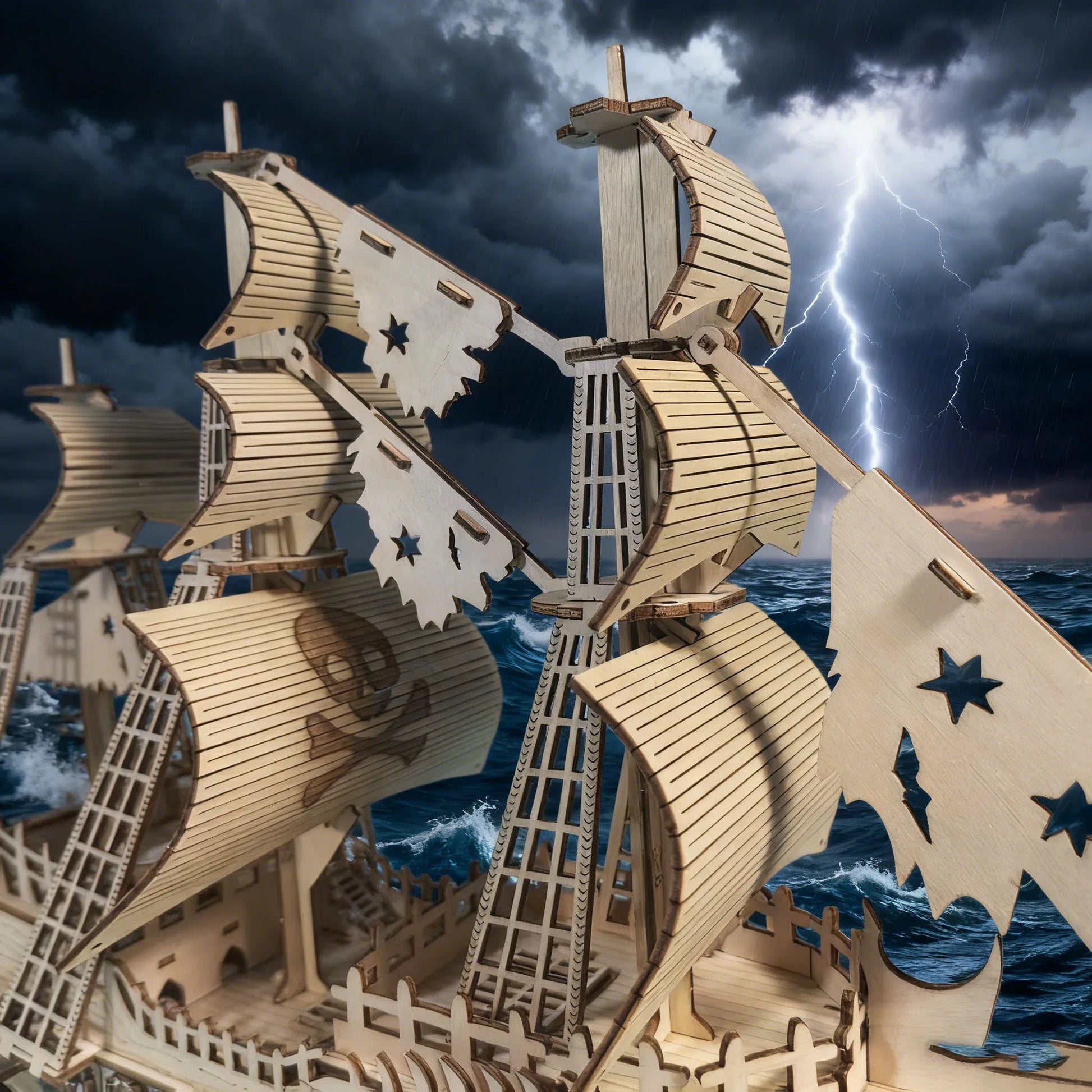 Dutchman Ship 3D Wooden Puzzle Model the Perfect Festive Gift for Halloween, Christmas, Valentine'S Day and Birthdays