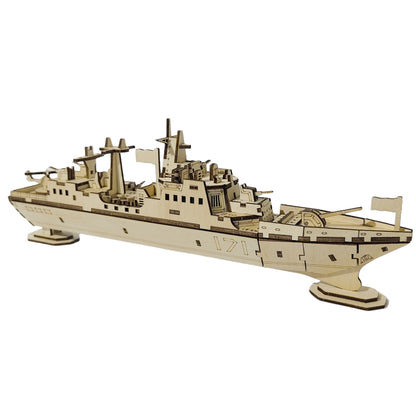 3D Puzzle DIY Wooden Toy Warship Assembly Model Adult Birthday, Halloween, Christmas Gift