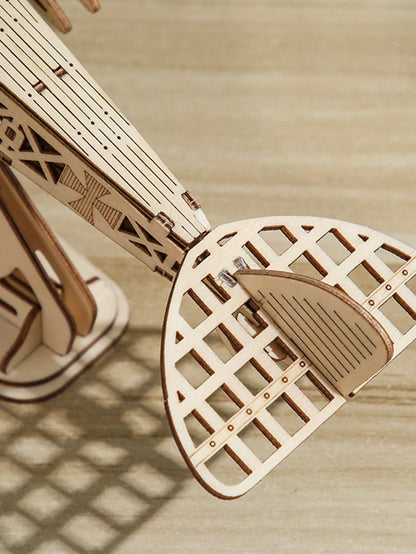 3D Wooden Puzzle Wood DIY Craft Bi-Plane Model Kits Handmade Gifts