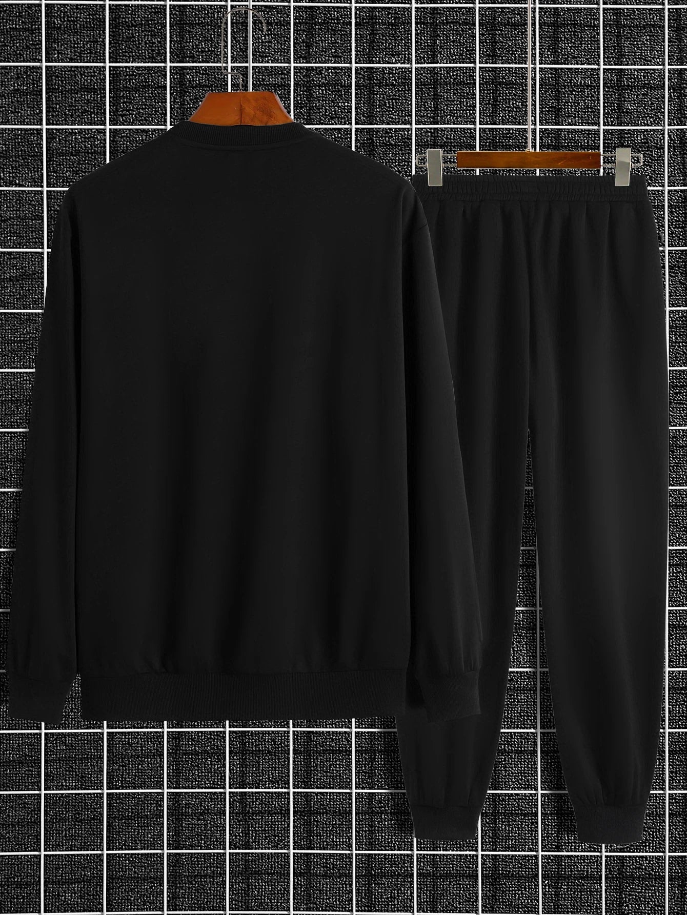 Autumn Trendy New Sweatshirt Sweatpants Set Men'S Daily Loose Casual Fit Printed Hundred Long Sleeve Sweatshirt 2 Piecesset