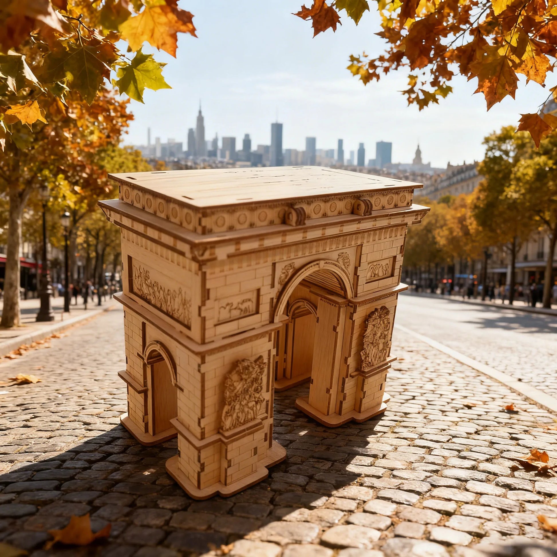 Wooden Triumphal Arch 3D Puzzle Model DIY Creative Assembly Kit Home Decor Handcrafted Model Festive Gift
