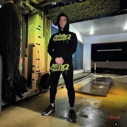 Large Supply of Men'S Sportswear, New Fashion Hip Hop Suit Two-Piece Set Hoodie Printed Sweatshirt Comfortable Casual Male Style