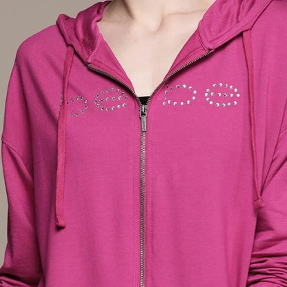 2000S Gothic Jacket Y2K Bling Rhinestone Graphic Zip up Hoodies Streetwear Punk Grunge Long Sleeve Crop Tops Vintage Sweatshirt