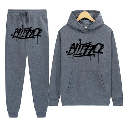 Large Supply of Men'S Sportswear, New Fashion Hip Hop Suit Two-Piece Set Hoodie Printed Sweatshirt Comfortable Casual Male Style