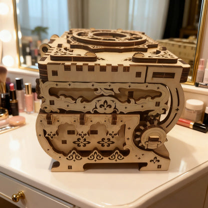 3D Wooden Musical Jewellery Box Model Toy Puzzle DIY Wooden Puzzle Assembly Educational Birthday Gift Valentine'S Day Gift