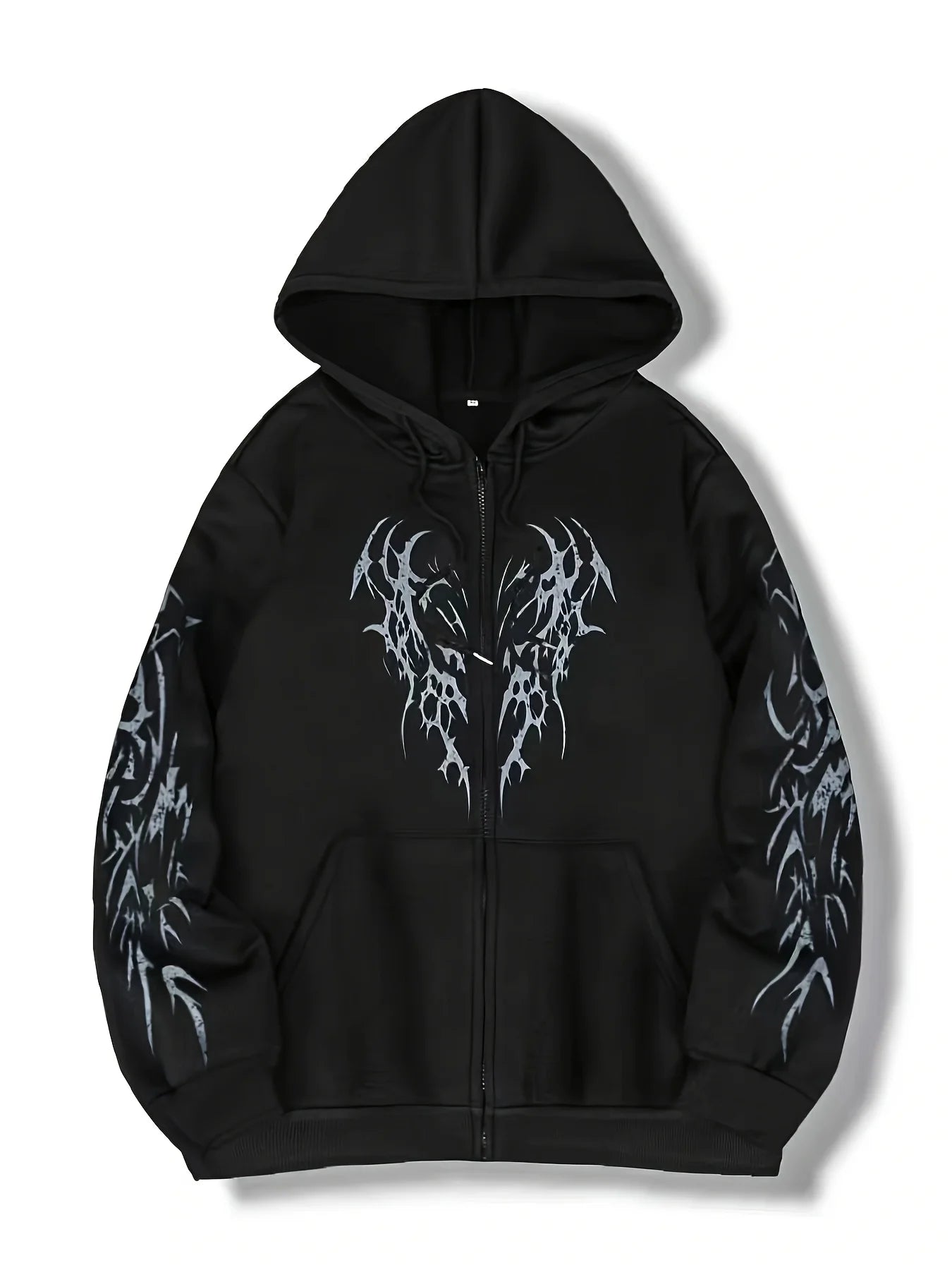 Autumn and Winter New Men'S Fashionable and Trendy Casual Hoodie Zipper Jacket Y2K Printed Pattern Casual Retro Street Style Top
