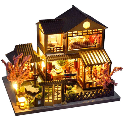 Diy Mini Wooden Dollhouse with Furniture Light Kit Doll House Casa Miniature Accessories Handmade Wooden Toys Birthday Gifts