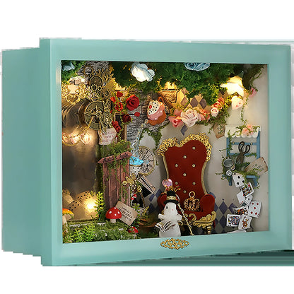 Photo Frame Decoration Set, 3D Puzzle Assembly Building Model DIY Handmade Toy Micro House Set, Room Bedroom Decoration