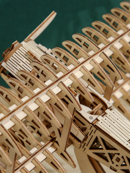 3D Wooden Puzzle Wood DIY Craft Bi-Plane Model Kits Handmade Gifts