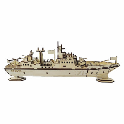 3D Puzzle DIY Wooden Toy Warship Assembly Model Adult Birthday, Halloween, Christmas Gift