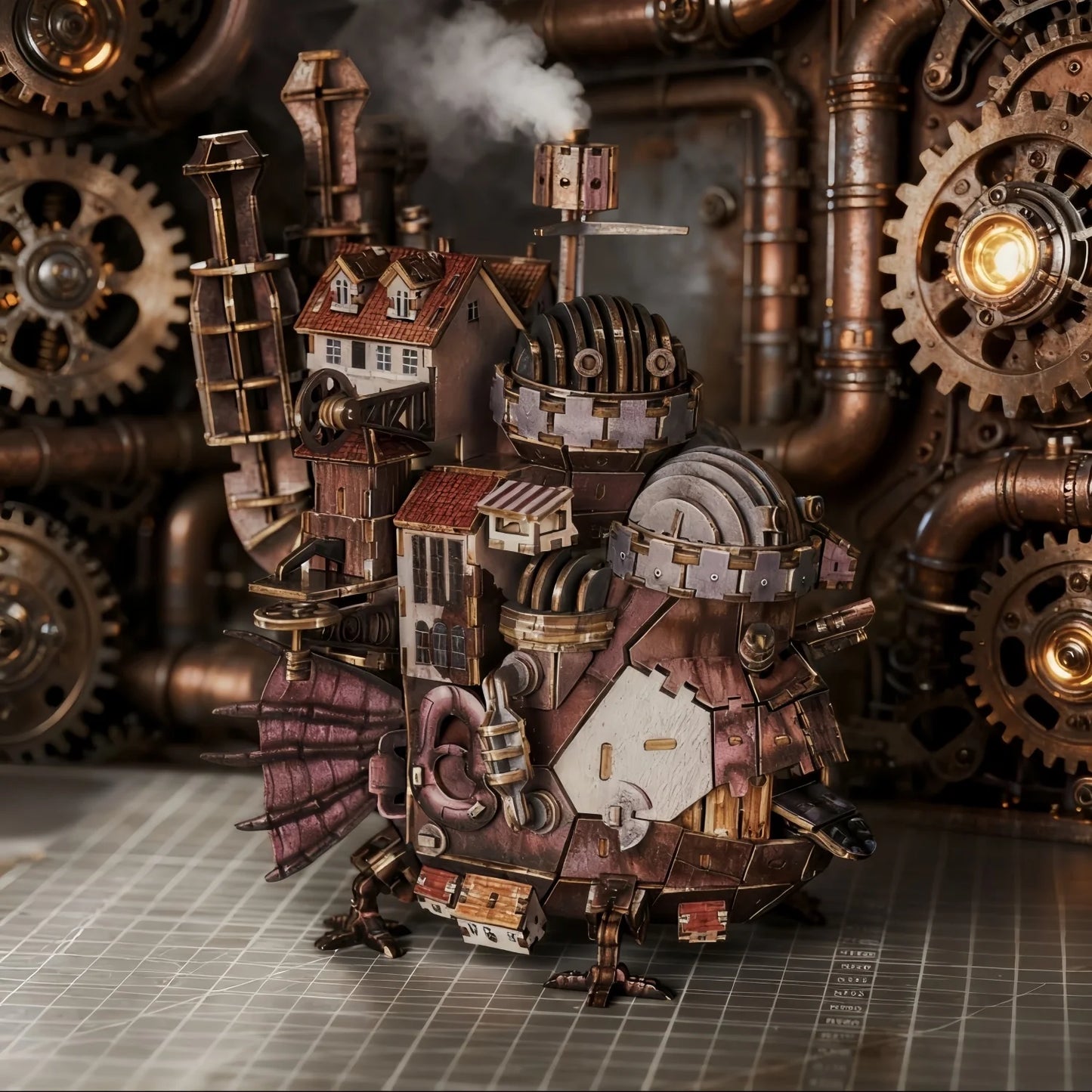 3D Wooden Moving Castle Puzzle - DIY Anime Model Kit, Educational Building Blocks, Collectible Desk Decor from Classic Animation
