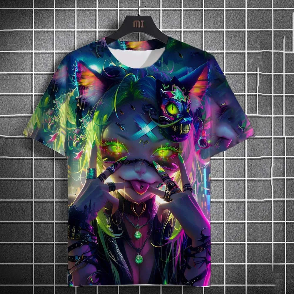 Men'S T-Shirt Cartoon Sexy Samurai Women Graphic T Shirts Summer Casual Harajuku Streetwear 3D Printed Hip Hop Unisex Tops