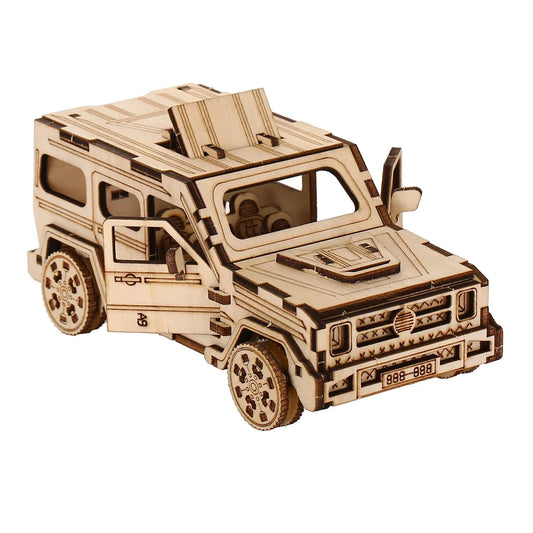 SUV 3D Car Wooden Puzzle, Scale Model,Diy Model Kit, Handcraft Gift,Home Decoration,Mechanical Model Kit, Building Toy
