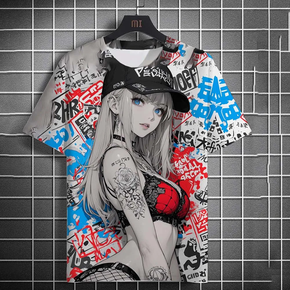 Men'S T-Shirt Cartoon Sexy Samurai Women Graphic T Shirts Summer Casual Harajuku Streetwear 3D Printed Hip Hop Unisex Tops