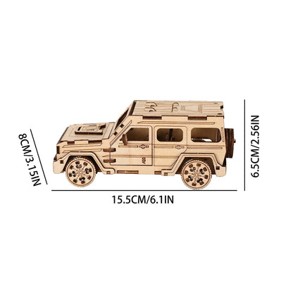 SUV 3D Car Wooden Puzzle, Scale Model,Diy Model Kit, Handcraft Gift,Home Decoration,Mechanical Model Kit, Building Toy
