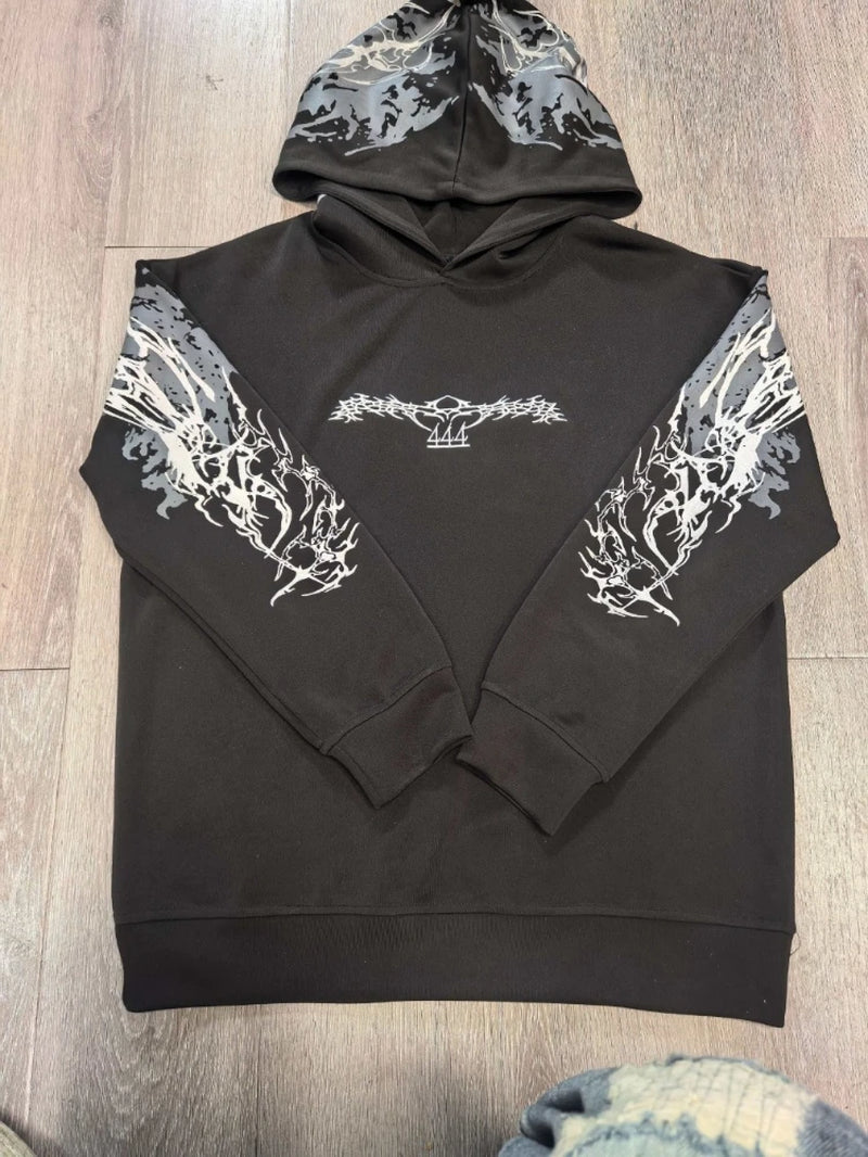 Mens Hoodie Harajuku Y2K Streetwear Lightning Graphic Print Zip up Hooded Sweatshirt Gothic Punk Loose Fit Glow Unisex Fashion