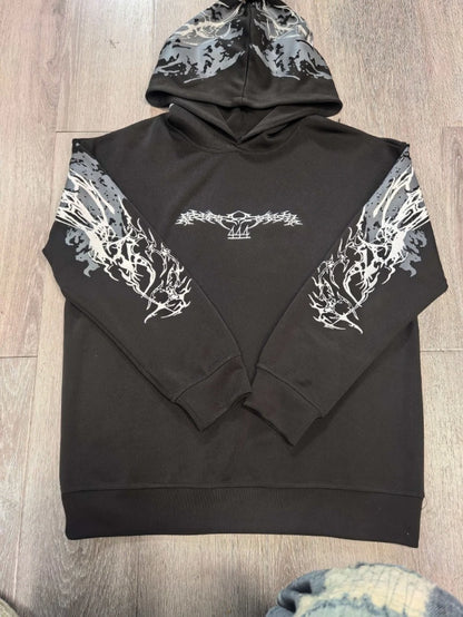 Mens Hoodie Harajuku Y2K Streetwear Lightning Graphic Print Zip up Hooded Sweatshirt Gothic Punk Loose Fit Glow Unisex Fashion