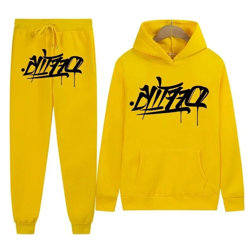Large Supply of Men'S Sportswear, New Fashion Hip Hop Suit Two-Piece Set Hoodie Printed Sweatshirt Comfortable Casual Male Style