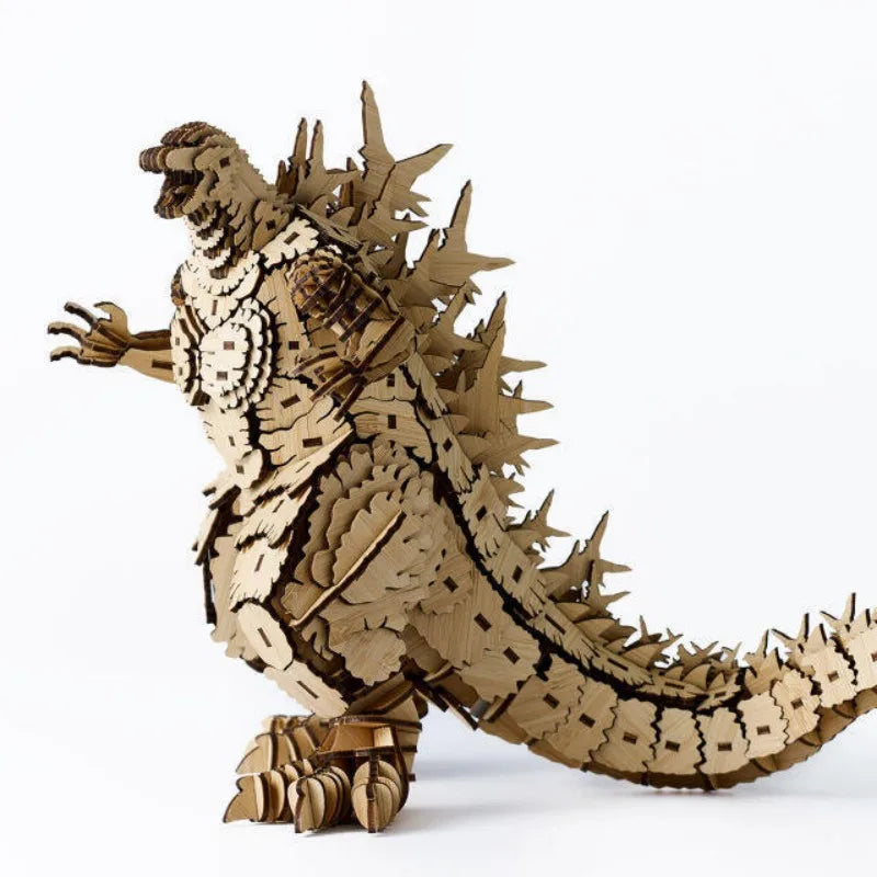 3D Wooden Puzzle King of Monsters, DIY Wooden Blocks Assembly Kit for Adult Collectors, Creative Desktop Decoration Gift