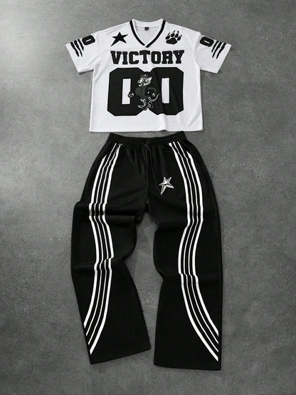 2026 Summer Men'S and Women'S Short Sleeved Pants 2-Piece Set with Letter Printing Simple Quick Drying T-Shirt Pants Casual Set