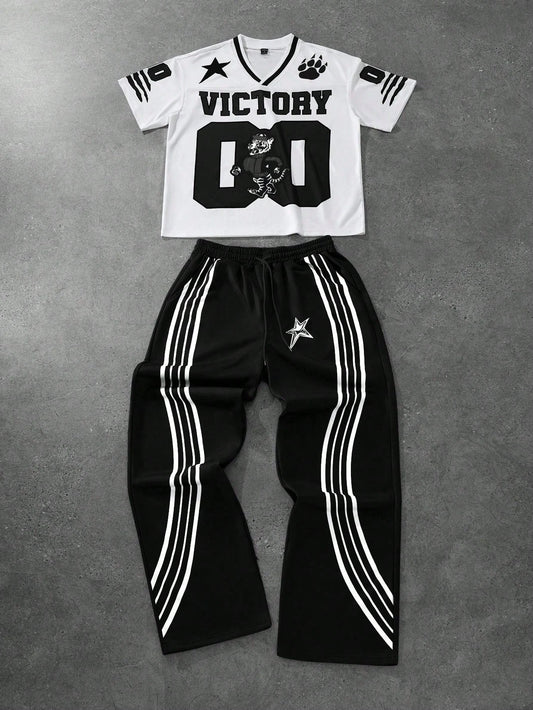 2026 Summer Men'S and Women'S Short Sleeved Pants 2-Piece Set with Letter Printing Simple Quick Drying T-Shirt Pants Casual Set