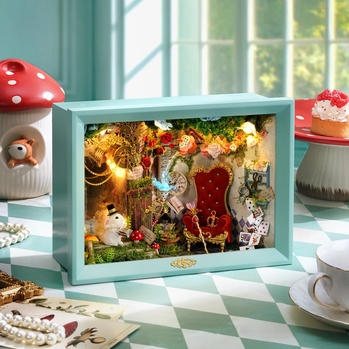 Photo Frame Decoration Set, 3D Puzzle Assembly Building Model DIY Handmade Toy Micro House Set, Room Bedroom Decoration