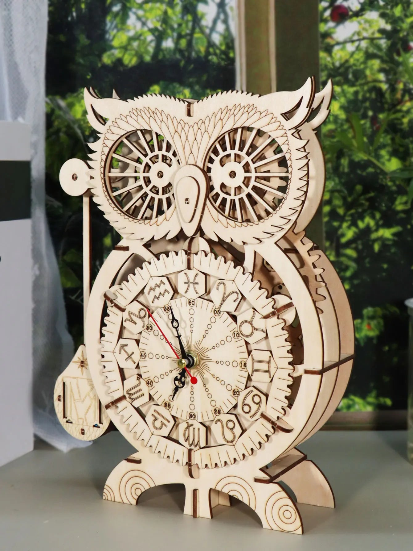 3D Wooden Puzzle Owl Clock Model Kits to Build Wooden Construction Handmade Craft Unique Christmas Gift