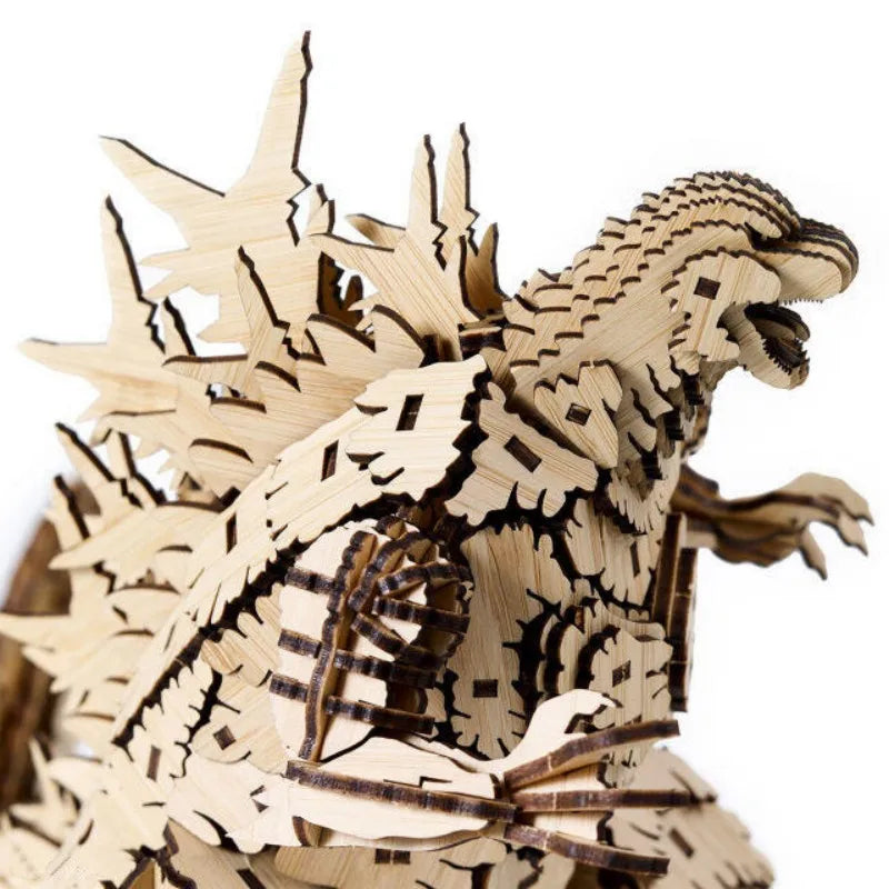 3D Wooden Puzzle King of Monsters, DIY Wooden Blocks Assembly Kit for Adult Collectors, Creative Desktop Decoration Gift