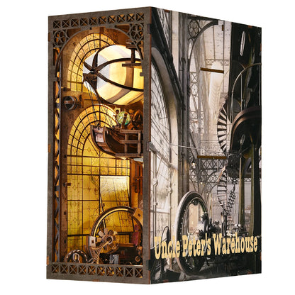 Book Nook Kit the Creation Room DIY Wooden Puzzle Workshop Balloon Ship Bookshelf Dollhouse Model Bookend Building Home Deco