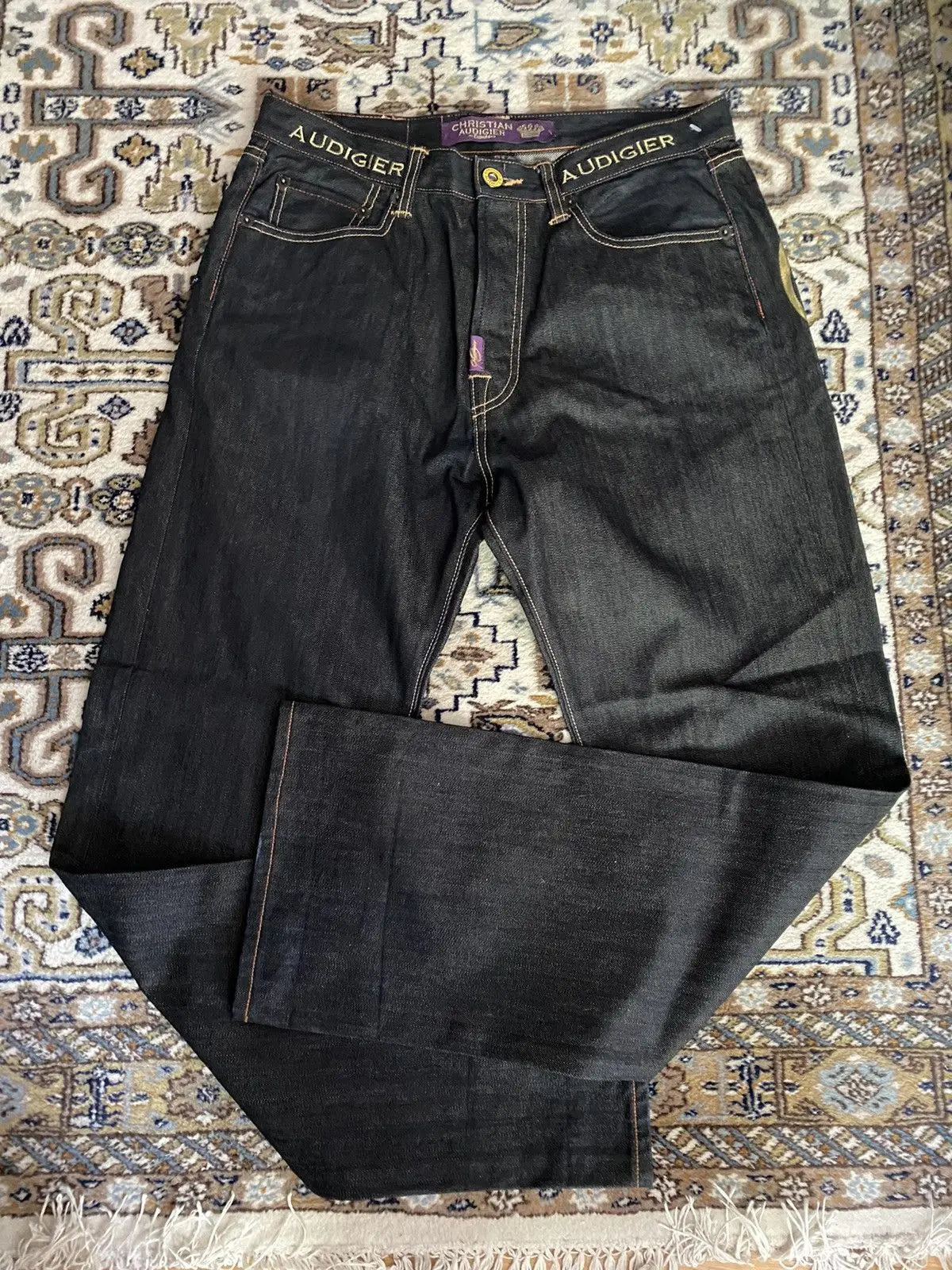 2000S Vintage Statue of Liberty Diamonds Jeans Casual Denim Pants High Waist Straight Wide Leg Jeans Harajuku Y2K Women Clothing