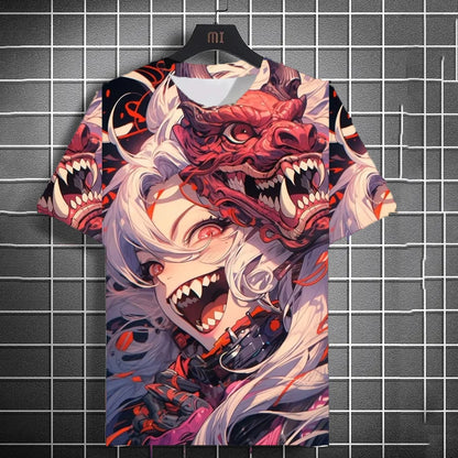 Japanese Style Samurai Katana Girl T-Shirts 3D Print Personality Anime T Shirt Men/Women Short Sleeve Top Fashion Men'S Clothes