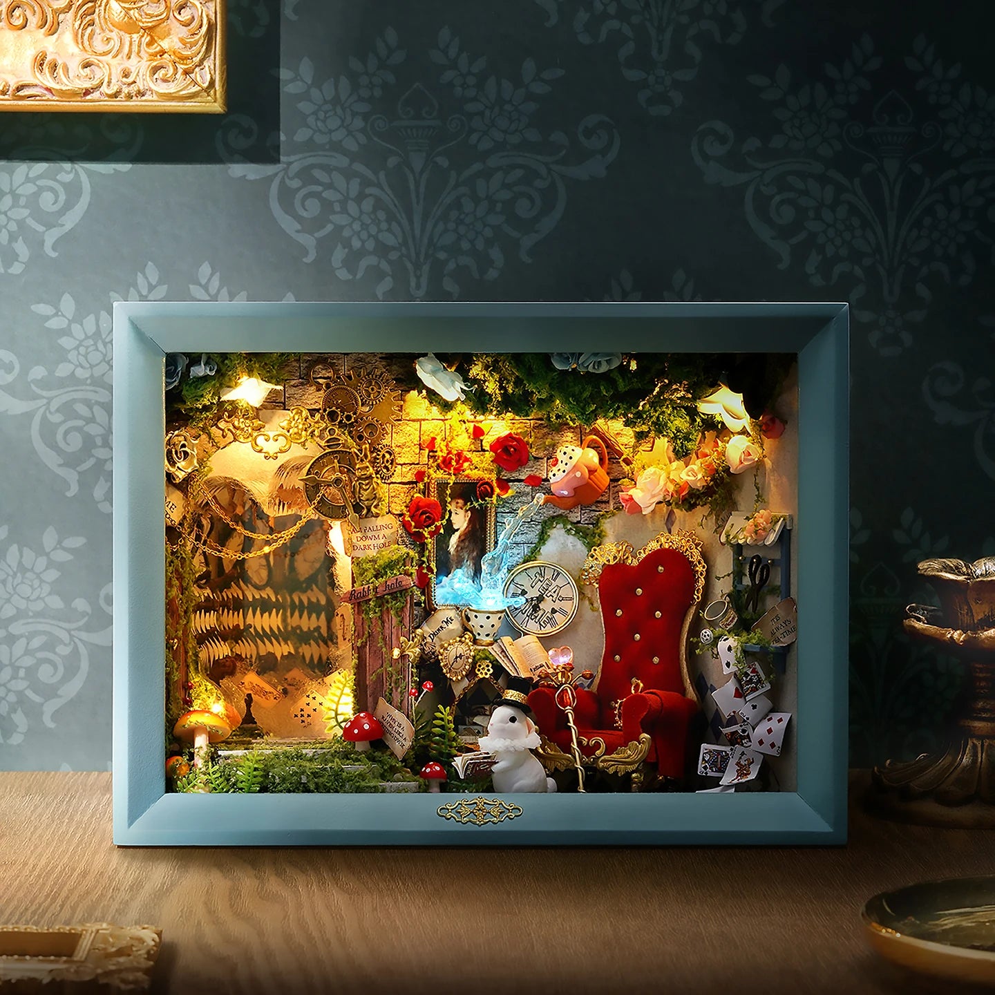 Photo Frame Decoration Set, 3D Puzzle Assembly Building Model DIY Handmade Toy Micro House Set, Room Bedroom Decoration
