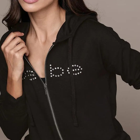 2000S Gothic Jacket Y2K Bling Rhinestone Graphic Zip up Hoodies Streetwear Punk Grunge Long Sleeve Crop Tops Vintage Sweatshirt