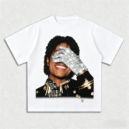 Summer Men'S MJ Michael Jackson Printed Cotton Neutral O-Neck Short Sleeve Men'S and Women'S Fashion Hip Hop T-Shirt Fan Gift