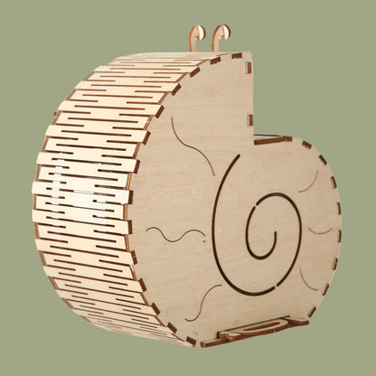 3D Wooden DIY Three-Dimensional Snail Piggy Bank Puzzle Adult Unzipping Assembled Holiday Gift Decoration Model