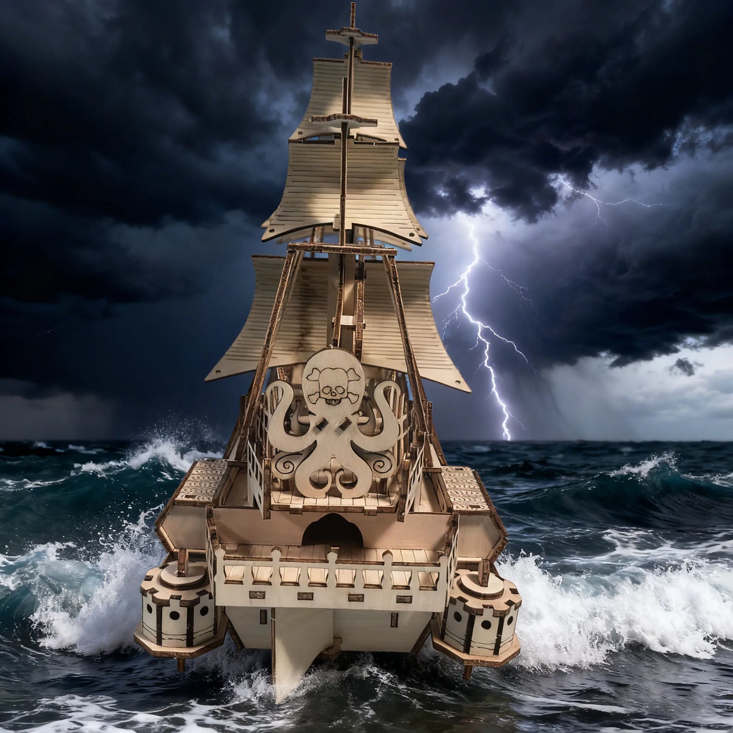 Dutchman Ship 3D Wooden Puzzle Model the Perfect Festive Gift for Halloween, Christmas, Valentine'S Day and Birthdays