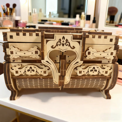 3D Wooden Musical Jewellery Box Model Toy Puzzle DIY Wooden Puzzle Assembly Educational Birthday Gift Valentine'S Day Gift