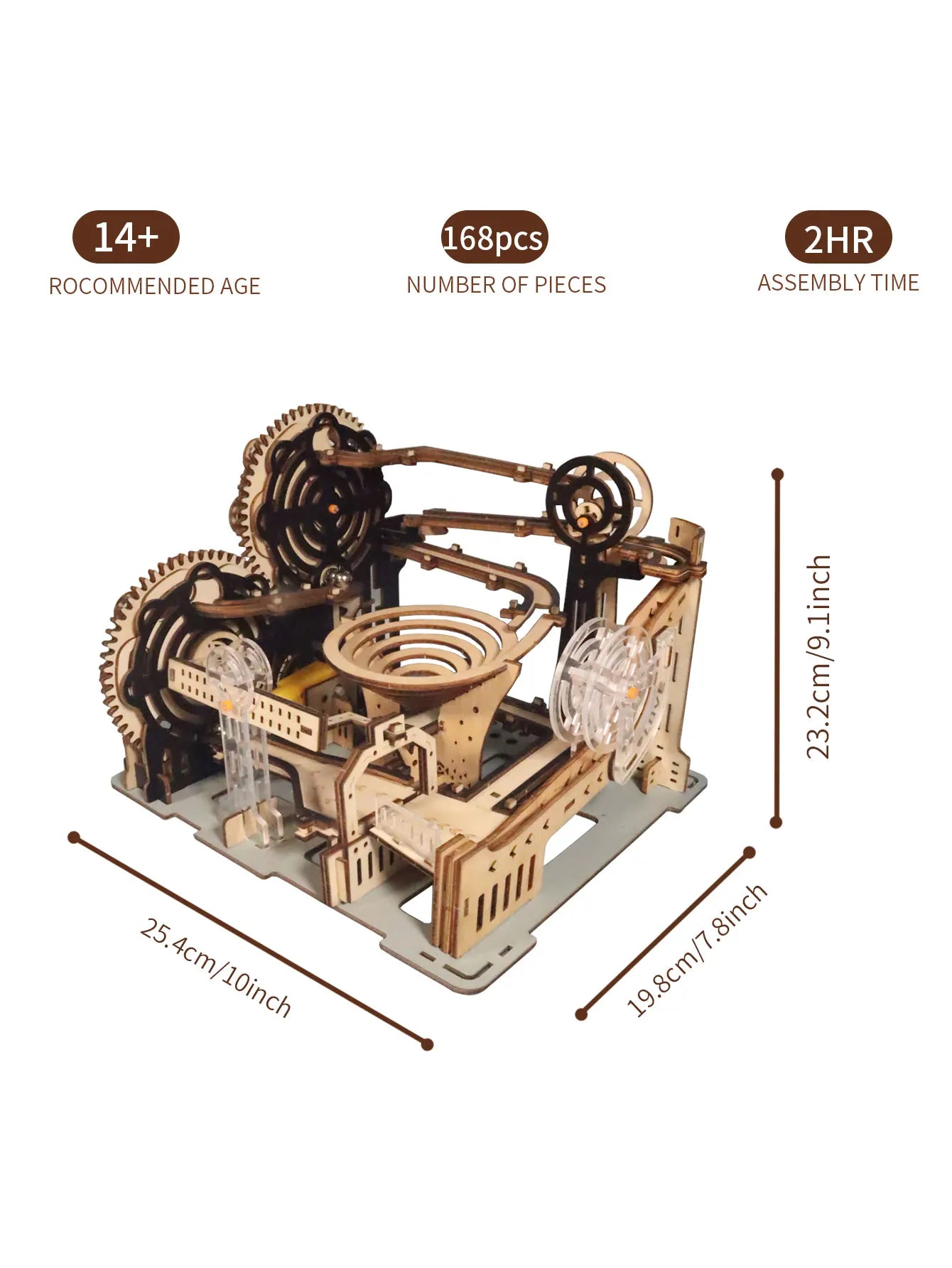 Electric 3D Wooden Puzzles Marble Run Model Kits Brain Teaser Puzzle DIY Handmade Christmas Gift