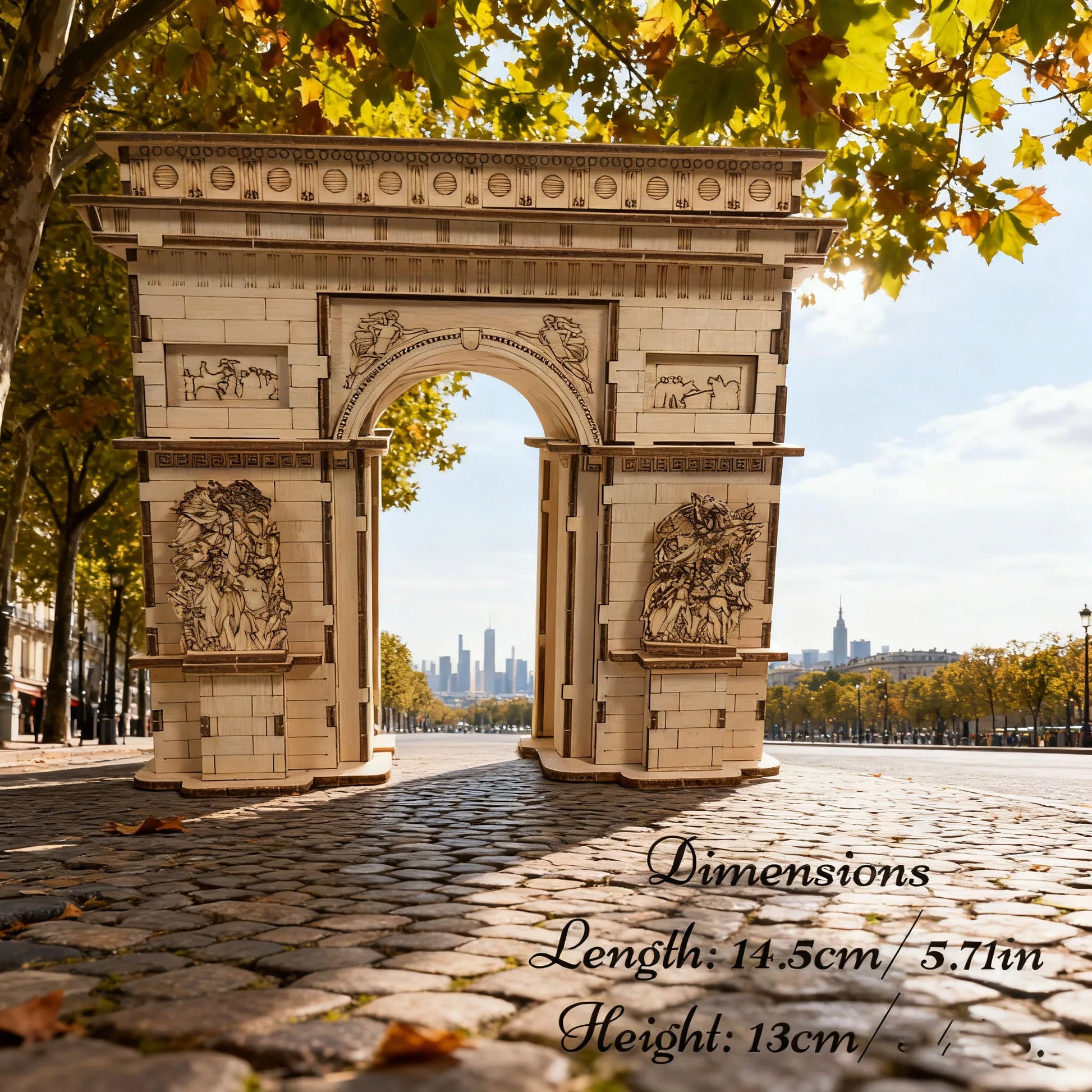 Wooden Triumphal Arch 3D Puzzle Model DIY Creative Assembly Kit Home Decor Handcrafted Model Festive Gift
