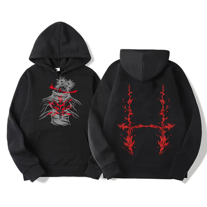 Vintage Jujutsu Kaisen CHOSO Hoodies Women Men Anime Sweatshirts Winter Warm Harajuku Street Men Tops Clothing
