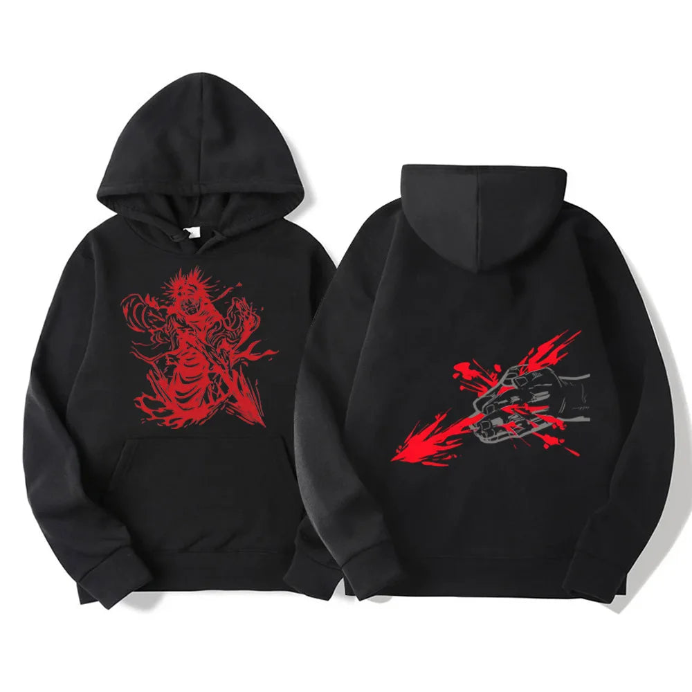 Vintage Jujutsu Kaisen CHOSO Hoodies Women Men Anime Sweatshirts Winter Warm Harajuku Street Men Tops Clothing