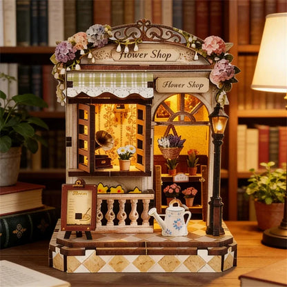 DIY Wooden Mini Casa Japanese Tavern Miniatures with Lights for Friends Birthday Gifts Home Decoration Crafts