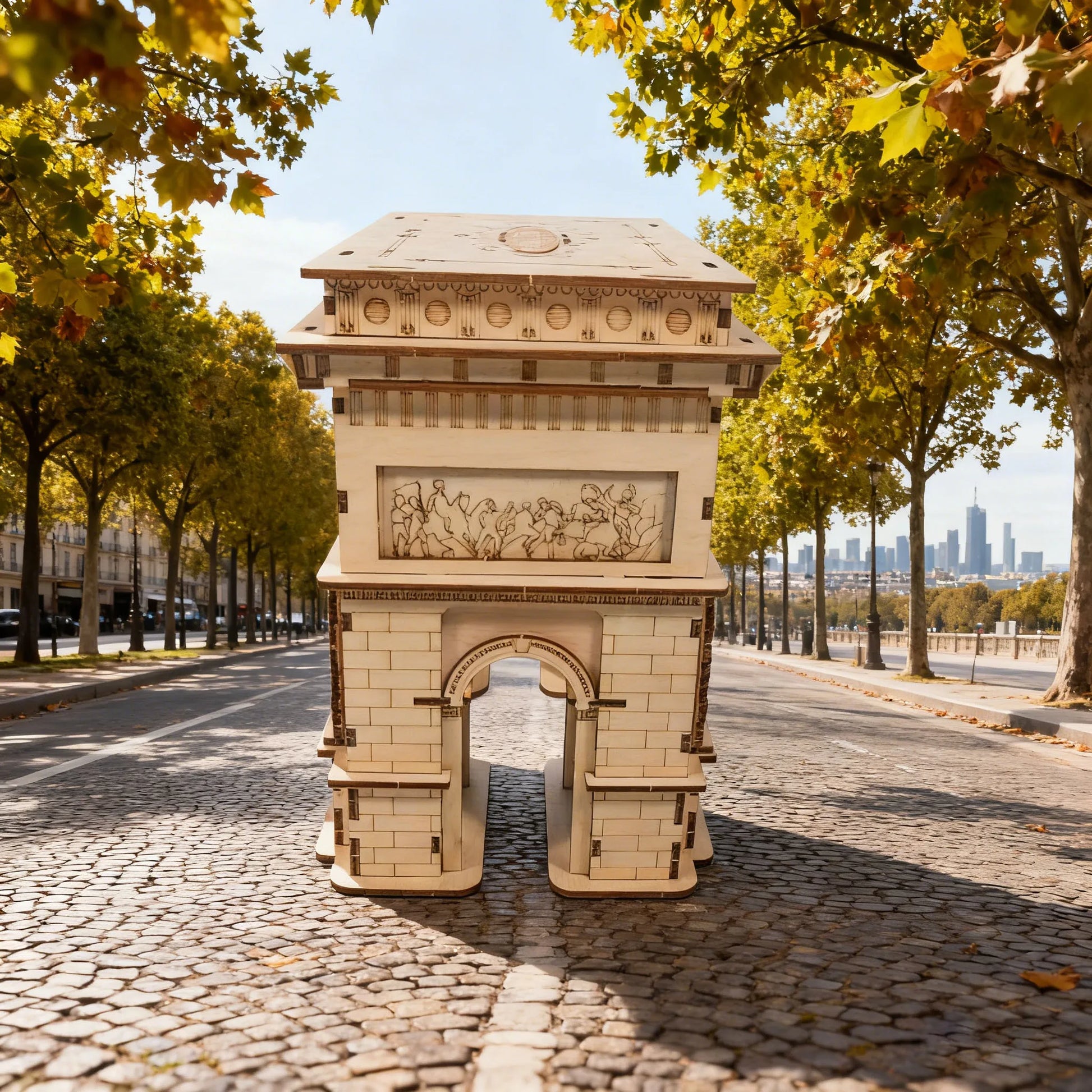 Wooden Triumphal Arch 3D Puzzle Model DIY Creative Assembly Kit Home Decor Handcrafted Model Festive Gift