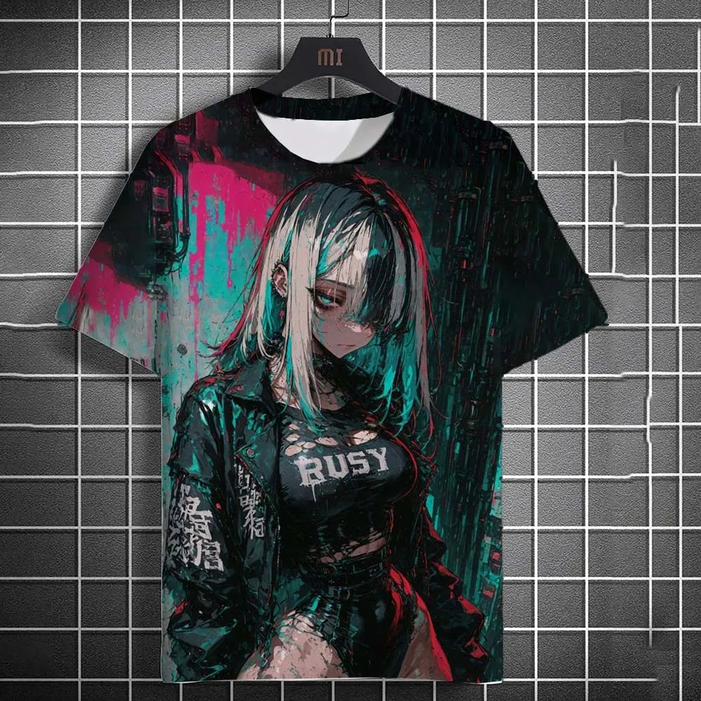 Men'S T-Shirt Cartoon Sexy Samurai Women Graphic T Shirts Summer Casual Harajuku Streetwear 3D Printed Hip Hop Unisex Tops