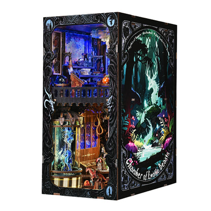 Book Nook Kit Rare Beast Collection Room 3D DIY Wooden Puzzle Handmade Bookshelf Dollhouse Model Bookend Building Home Deco