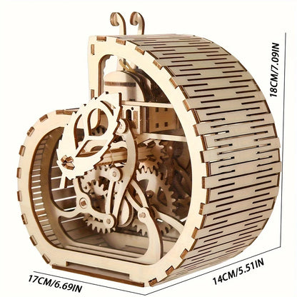 3D Wooden DIY Three-Dimensional Snail Piggy Bank Puzzle Adult Unzipping Assembled Holiday Gift Decoration Model